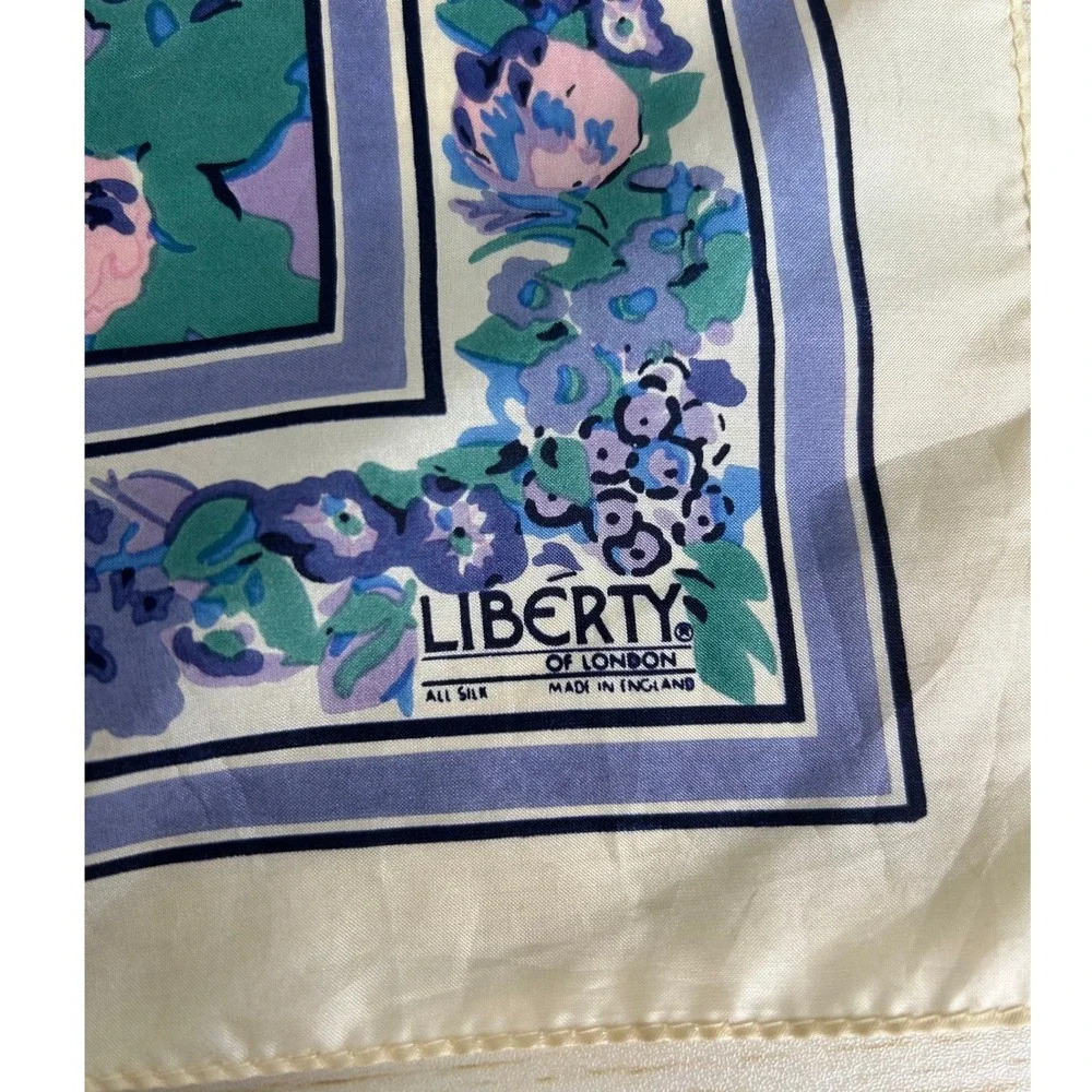 Liberty of London Silk Scarf Women OS Cream Floral Butterfly 17